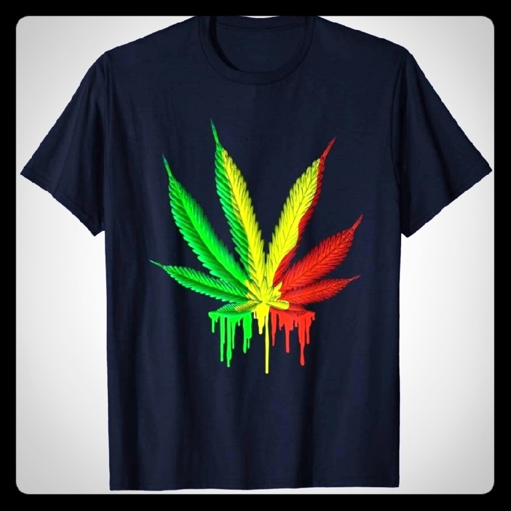 Rasta leaf melting t shirt